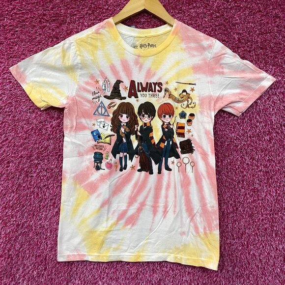 Harry Potter Chibi Hermoine, Ron, Harry tiedye T-shirt size Small - Picture 1 of 4